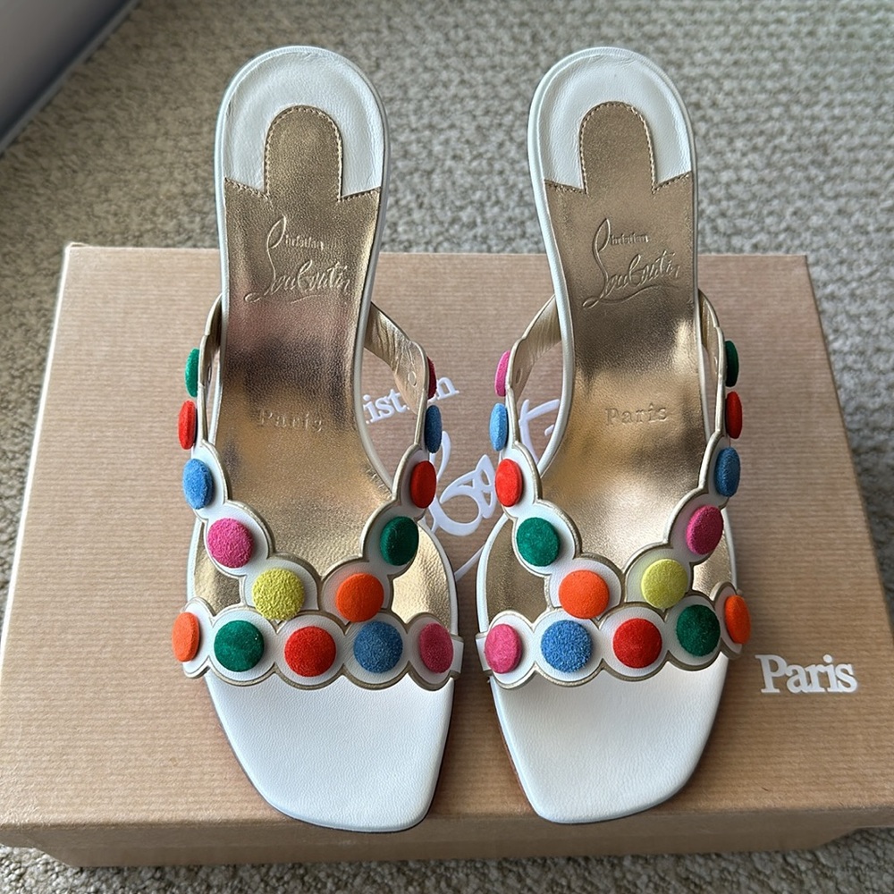 Christian Louboutin Smarta 85 Kid Irise Red Bottom Shoes NEW